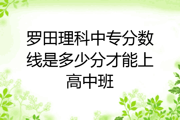 罗田理科中专分数线是多少分才能上高中班