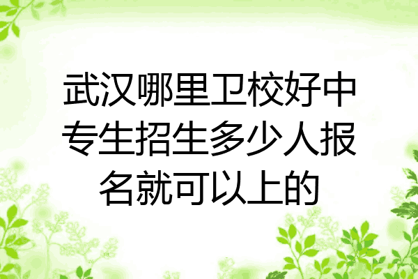 武汉哪里卫校好中专生招生多少人报名就可以上的