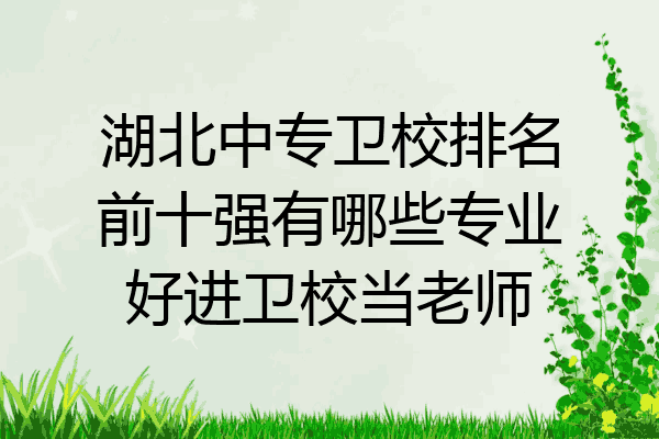 湖北中专卫校排名前十强有哪些专业好进卫校当老师