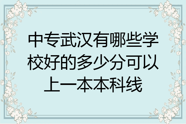 中专武汉有哪些学校好的多少分可以上一本本科线
