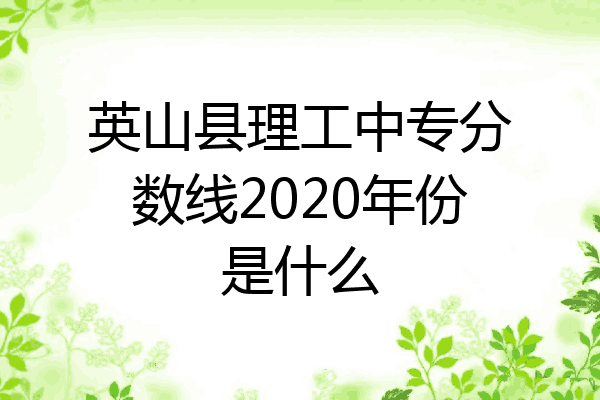 英山县理工中专分数线2020年份是什么