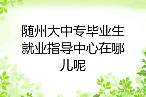 随州大中专毕业生就业指导中心在哪儿呢