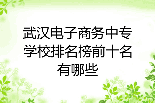 武汉电子商务中专学校排名榜前十名有哪些