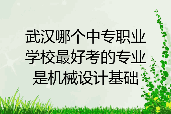 武汉哪个中专职业学校最好考的专业是机械设计基础
