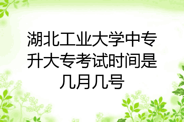 湖北工业大学中专升大专考试时间是几月几号
