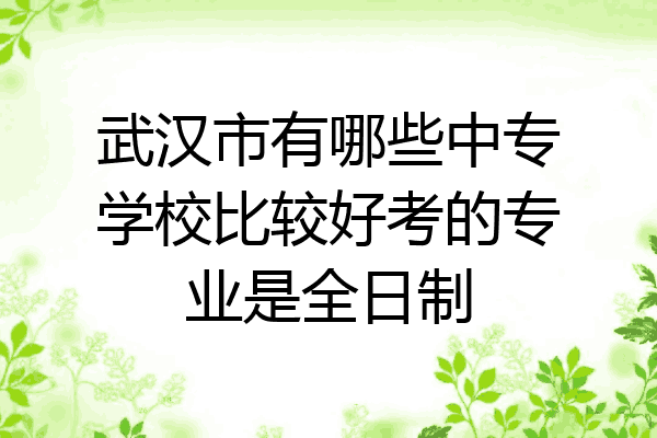 武汉市有哪些中专学校比较好考的专业是全日制