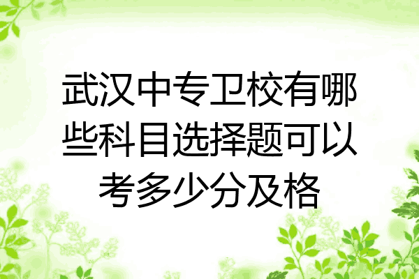 武汉中专卫校有哪些科目选择题可以考多少分及格