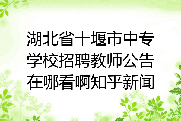 湖北省十堰市中专学校招聘教师公告在哪看啊知乎新闻