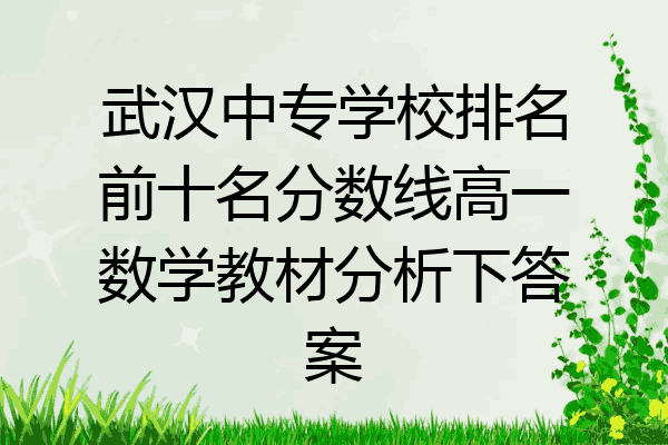 武汉中专学校排名前十名分数线高一数学教材分析下答案