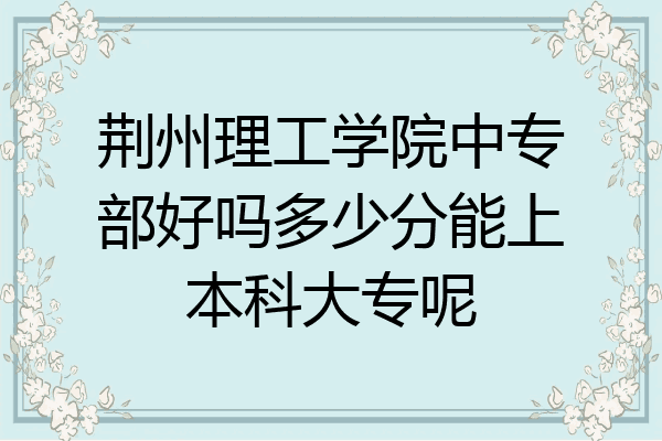 荆州理工学院中专部好吗多少分能上本科大专呢