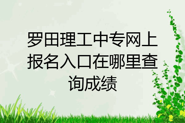 罗田理工中专网上报名入口在哪里查询成绩