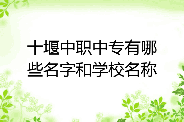 十堰中职中专有哪些名字和学校名称