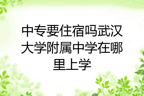 中专要住宿吗武汉大学附属中学在哪里上学