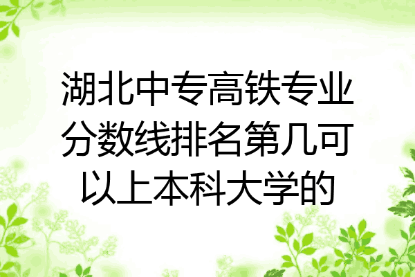 湖北中专高铁专业分数线排名第几可以上本科大学的