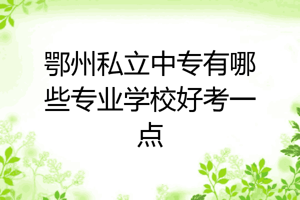 鄂州私立中专有哪些专业学校好考一点