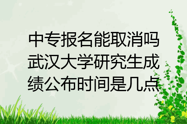 中专报名能取消吗武汉大学研究生成绩公布时间是几点