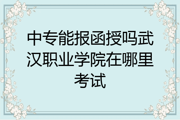 中专能报函授吗武汉职业学院在哪里考试
