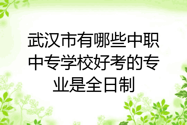 武汉市有哪些中职中专学校好考的专业是全日制