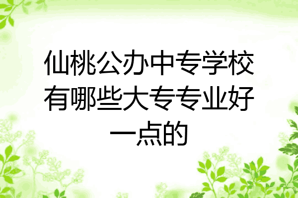 仙桃公办中专学校有哪些大专专业好一点的