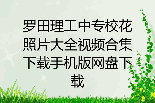 罗田理工中专校花照片大全视频合集下载手机版网盘下载