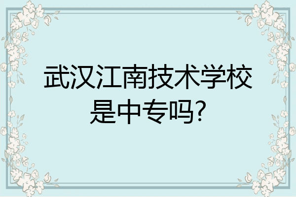 武汉江南技术学校是中专吗?