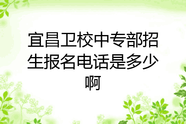 宜昌卫校中专部招生报名电话是多少啊