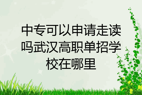 中专可以申请走读吗武汉高职单招学校在哪里