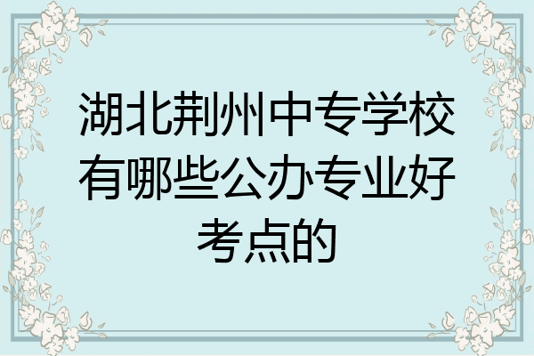 湖北荆州中专学校有哪些公办专业好考点的
