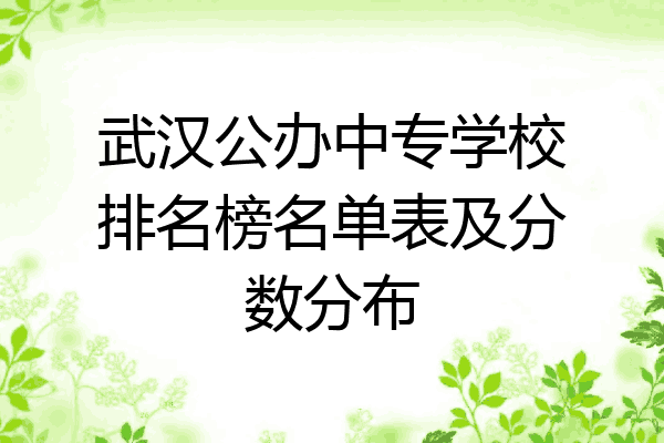 武汉公办中专学校排名榜名单表及分数分布
