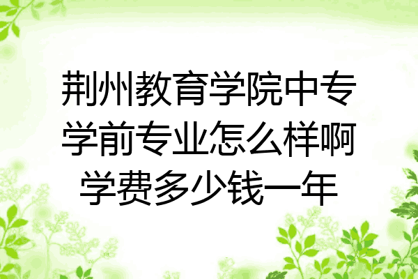 荆州教育学院中专学前专业怎么样啊学费多少钱一年