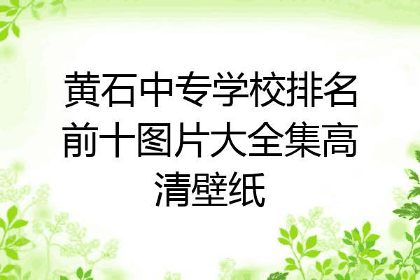 黄石中专学校排名前十图片大全集高清壁纸