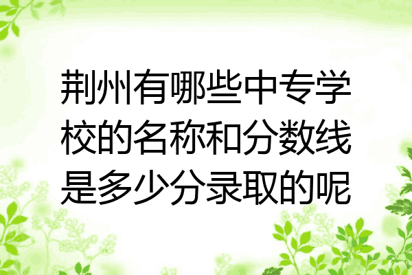 荆州有哪些中专学校的名称和分数线是多少分录取的呢