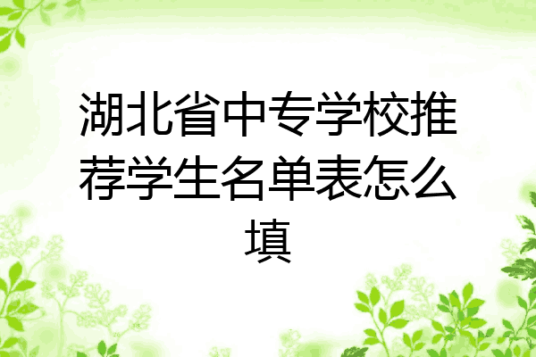 湖北省中专学校推荐学生名单表怎么填