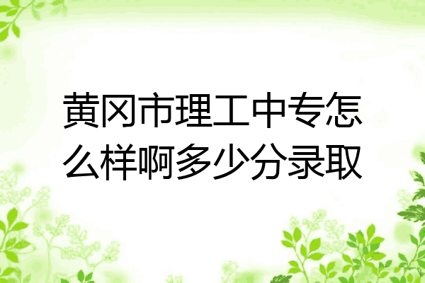 黄冈市理工中专怎么样啊多少分录取