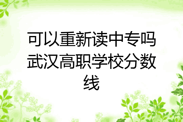 可以重新读中专吗武汉高职学校分数线