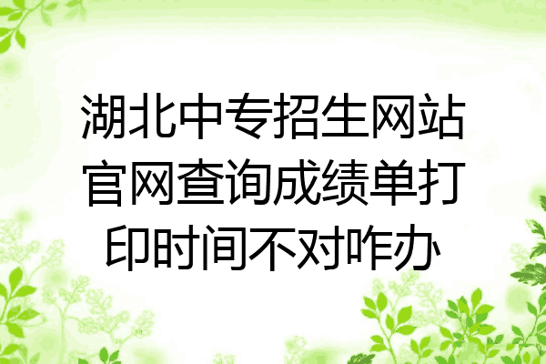 湖北中专招生网站官网查询成绩单打印时间不对咋办