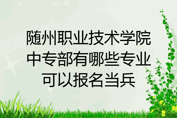 随州职业技术学院中专部有哪些专业可以报名当兵