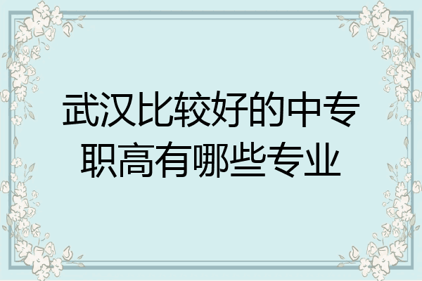 武汉比较好的中专职高有哪些专业
