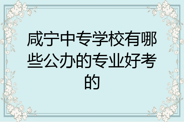 咸宁中专学校有哪些公办的专业好考的