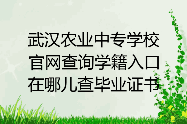 武汉农业中专学校官网查询学籍入口在哪儿查毕业证书