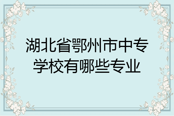 湖北省鄂州市中专学校有哪些专业