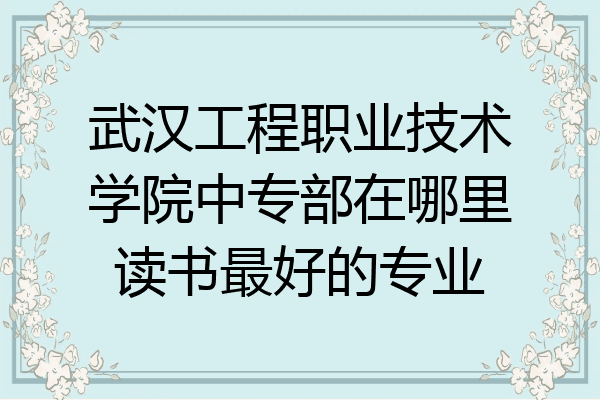 武汉工程职业技术学院中专部在哪里读书最好的专业
