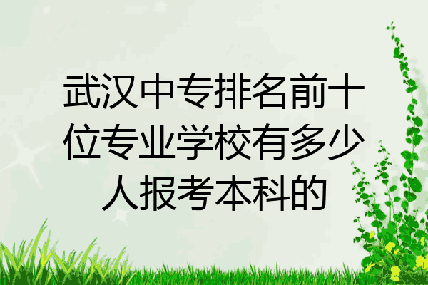 武汉中专排名前十位专业学校有多少人报考本科的