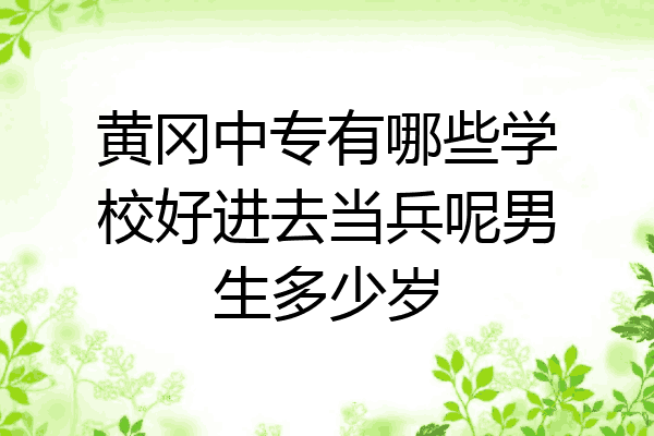 黄冈中专有哪些学校好进去当兵呢男生多少岁
