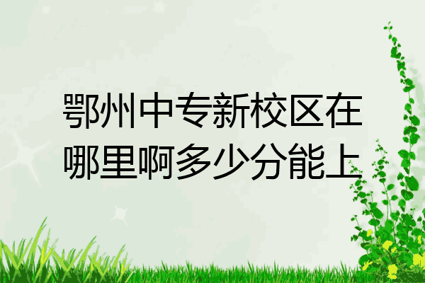 鄂州中专新校区在哪里啊多少分能上