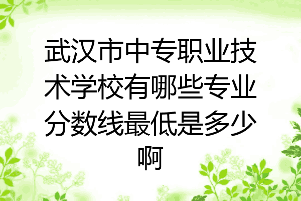 武汉市中专职业技术学校有哪些专业分数线最低是多少啊