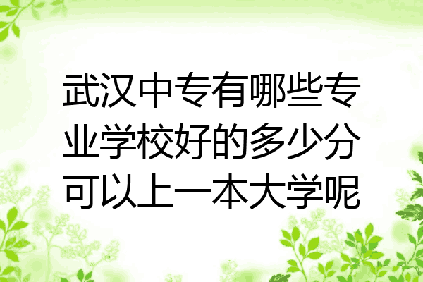 武汉中专有哪些专业学校好的多少分可以上一本大学呢