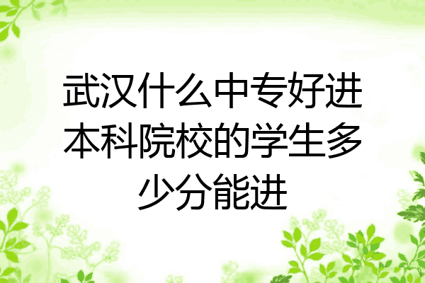 武汉什么中专好进本科院校的学生多少分能进