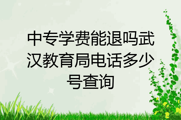 中专学费能退吗武汉教育局电话多少号查询