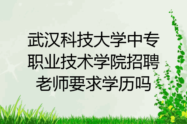 武汉科技大学中专职业技术学院招聘老师要求学历吗